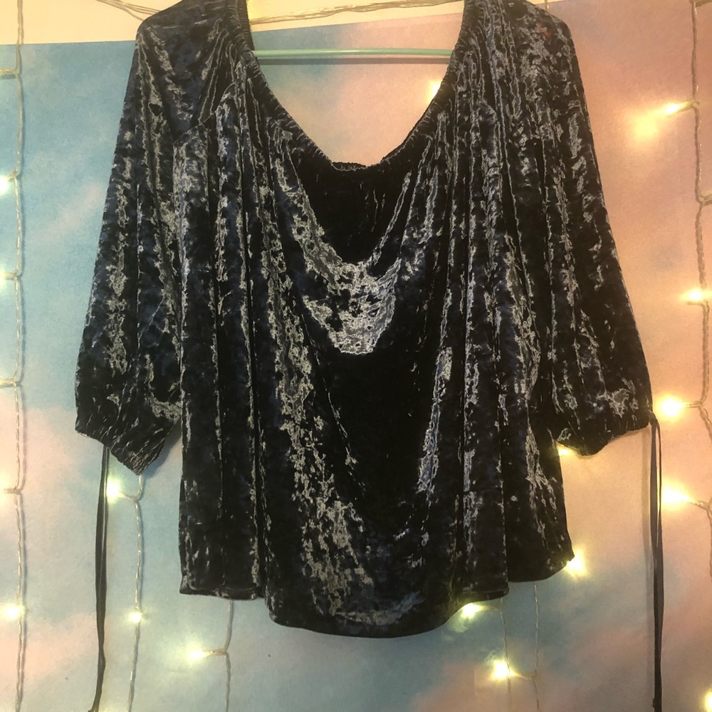 A&E Velvet Off the Shoulder Top